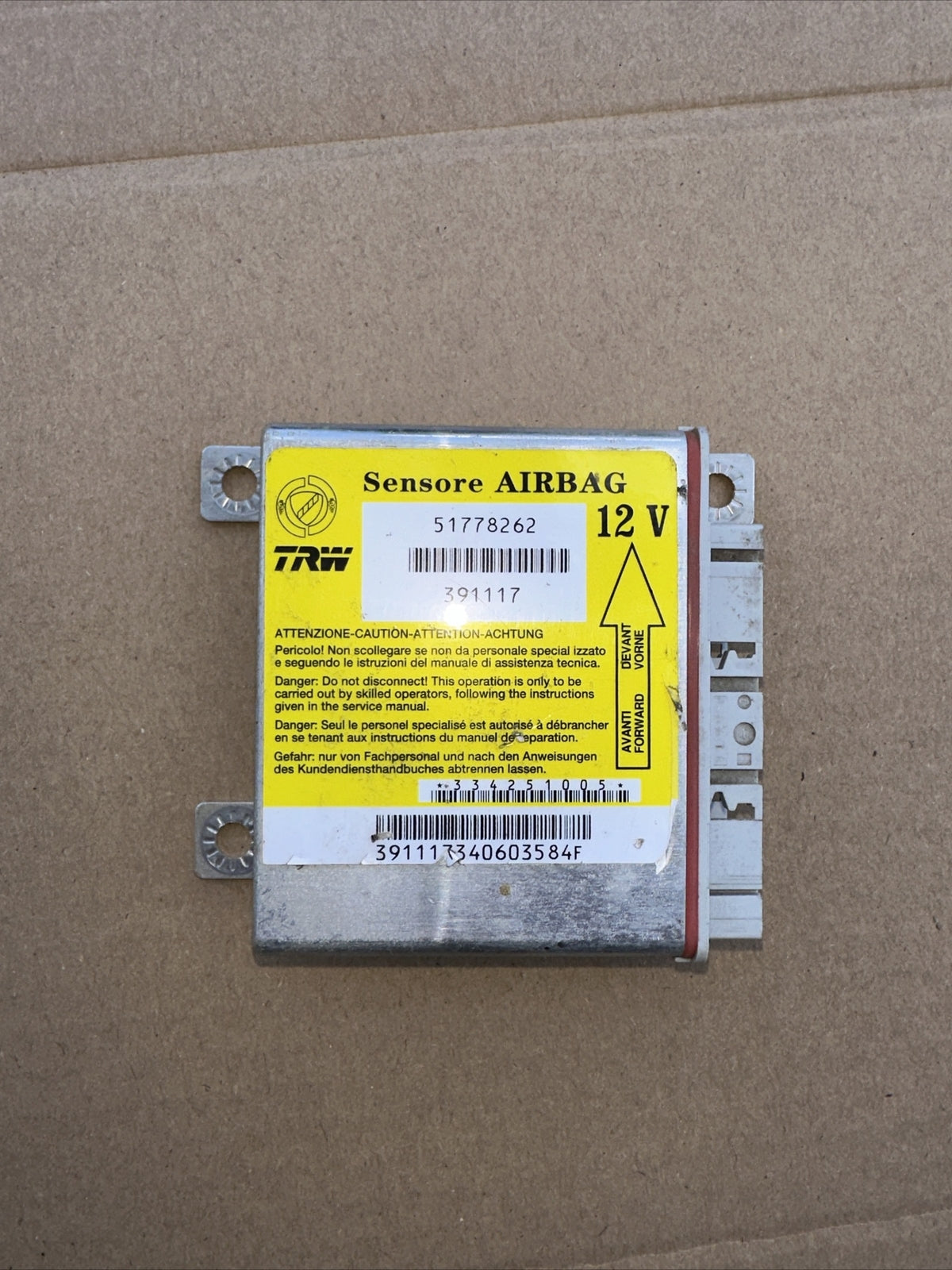 Centralina Airbag Fiat Panda 169 1.3 mjt (2006) cod: 51778262