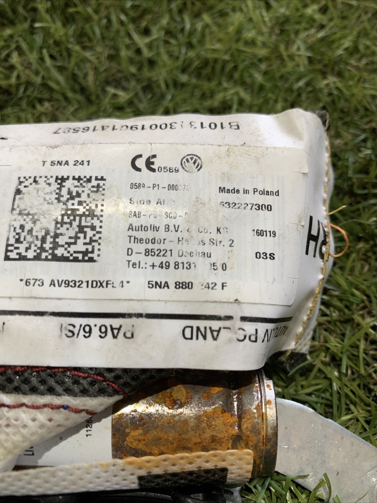 AIRBAG SEDILE DESTRO VOLKSWAGEN Tiguan Serie 5NA880242F (20) (2)