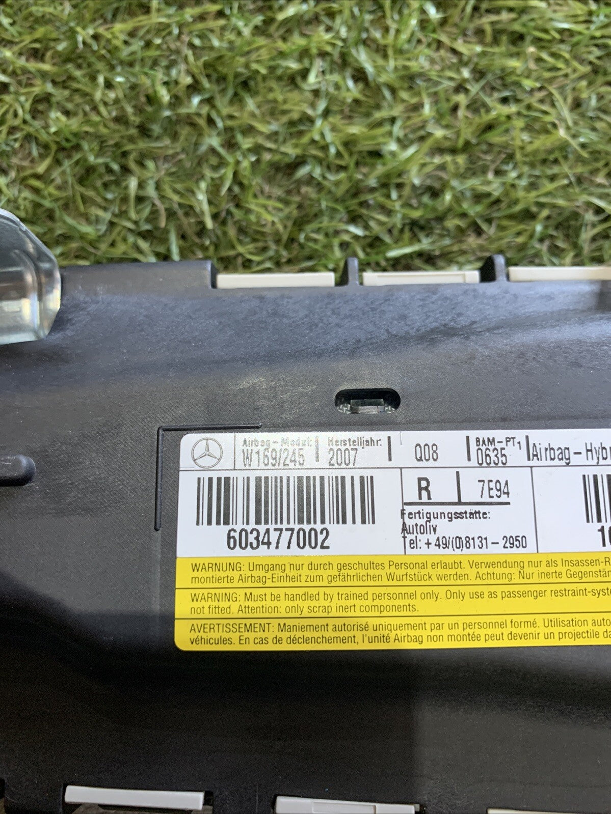 603477002 AIRBAG SEDILE DESTRO LATO PASSEGGERO MERCEDES Classe A W169