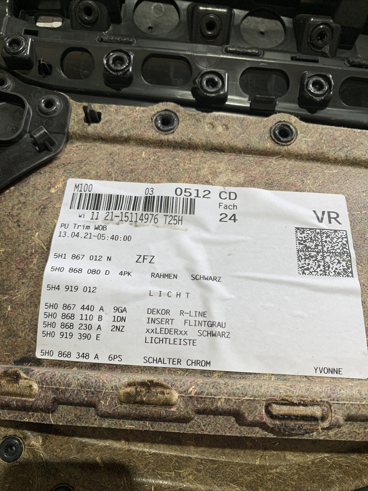 Pannello Porta Interno Anteriore Destro Con Led Volkswagen Golf 8R 5H1867012