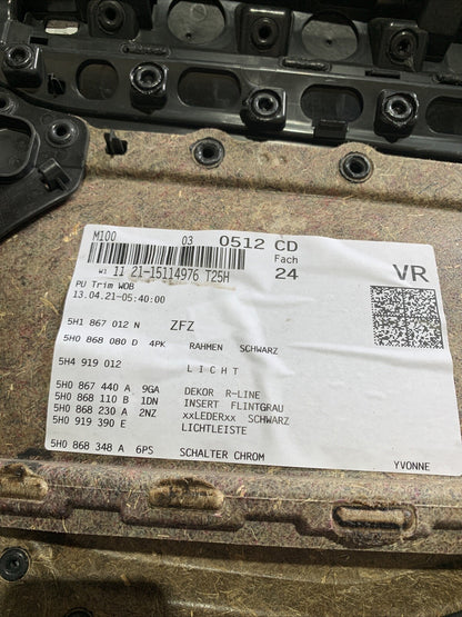 Pannello Porta Interno Anteriore Destro Con Led Volkswagen Golf 8R 5H1867012