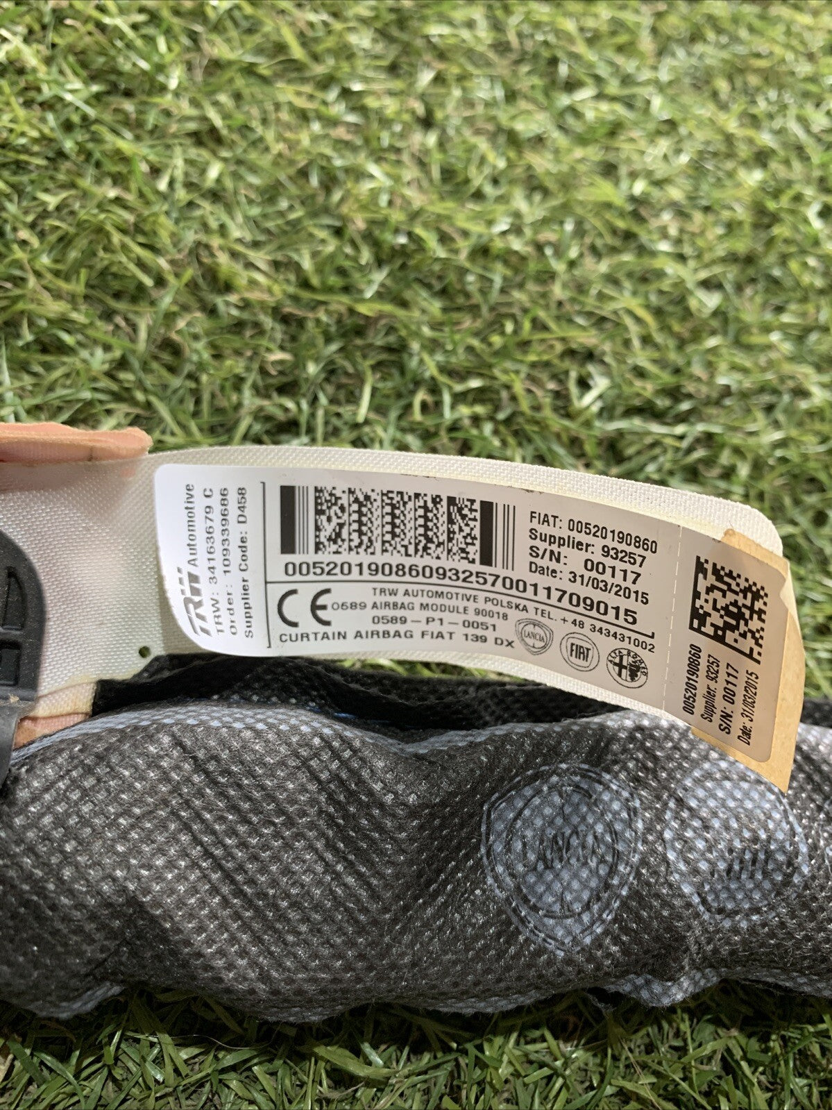 AIRBAG TENDINA DESTRA DX FIAT NEW PANDA 312 2012 00520190860