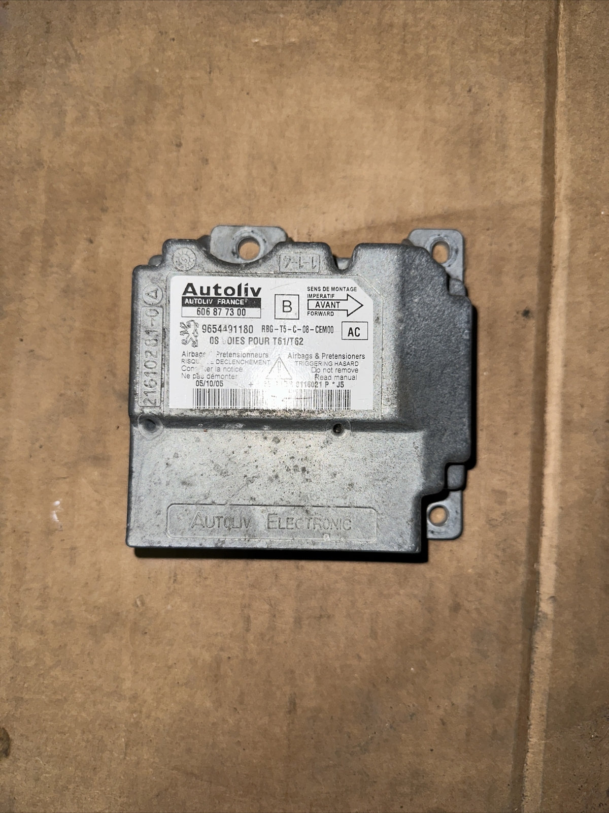 Centralina airbag 9654491180 per Peugeot 307 Mk1 restyling 2005-2009 (67706)