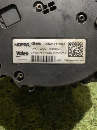 ALTERNATORE PER FIAT PANDA 312 1.0 HYBRID (51KW) 2WD 14V 200A 00521117580