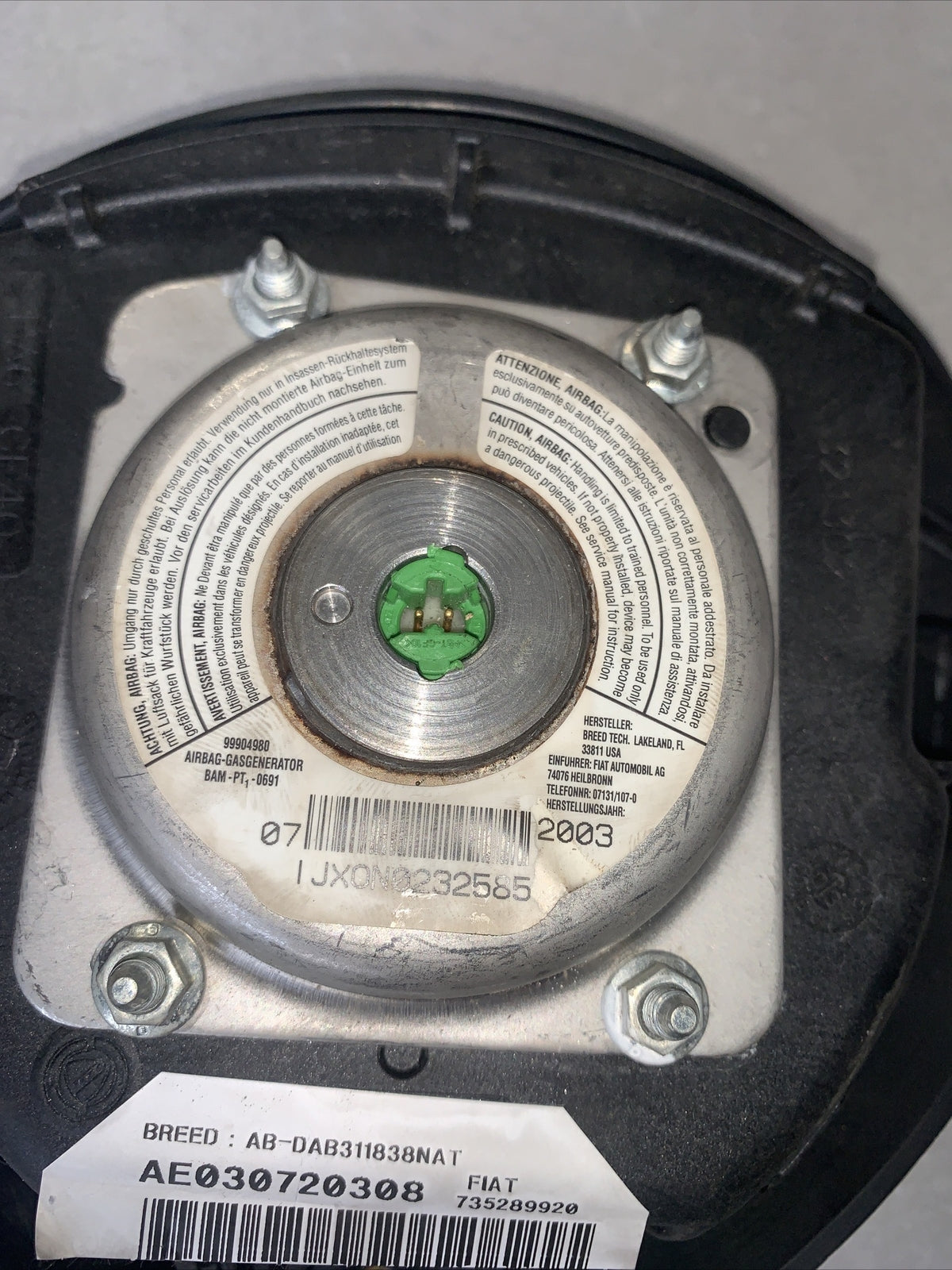 AIR BAG VOLANTE ALFA ROMEO 147 DAL 2000 AL 2010 COD:735289920