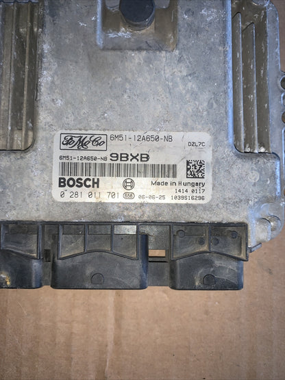 6M51-12A650-NB CENTRALINA ECU MOTORE BOSCH FORD FOCUS, CMAX 1.6 TDCI 2007