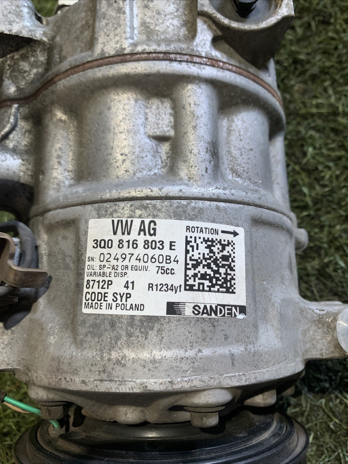 Compressore Aria Condizionata Audi A1 2020 1.0 Benzina 3Q0816803E