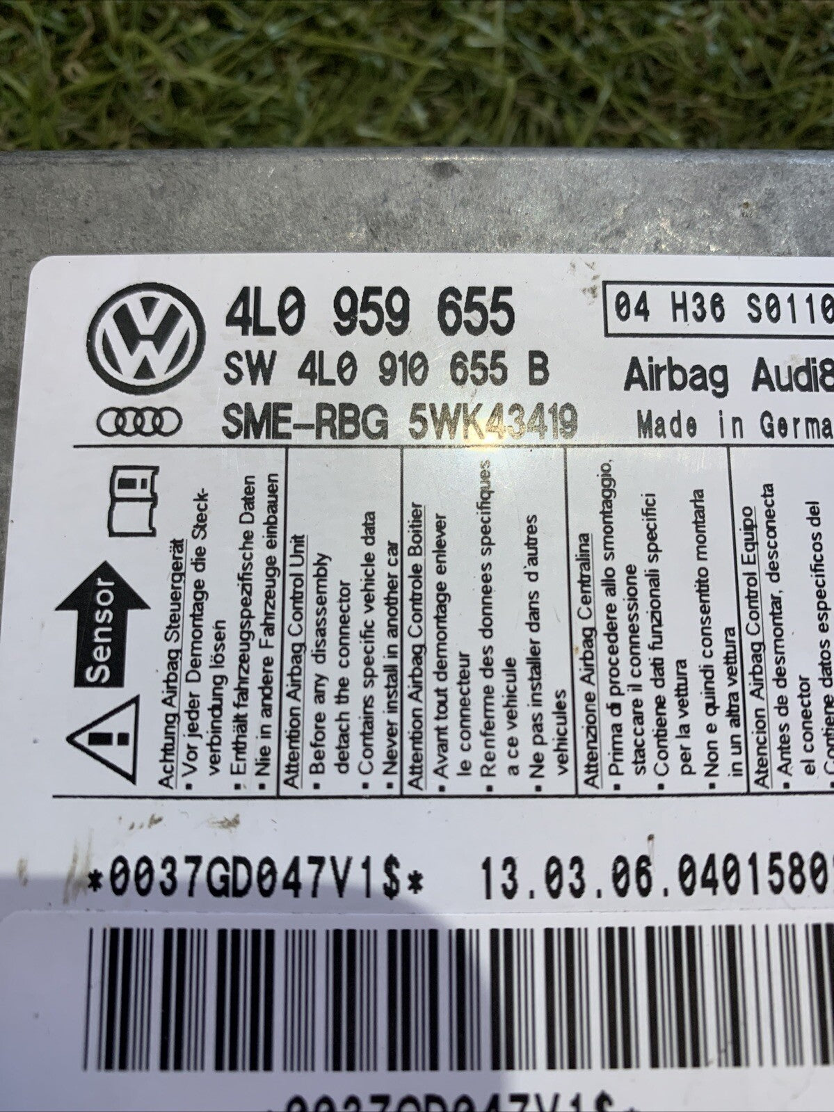 CENTRALINA AIRBAG  AUDI Q7 2006 4L0959655