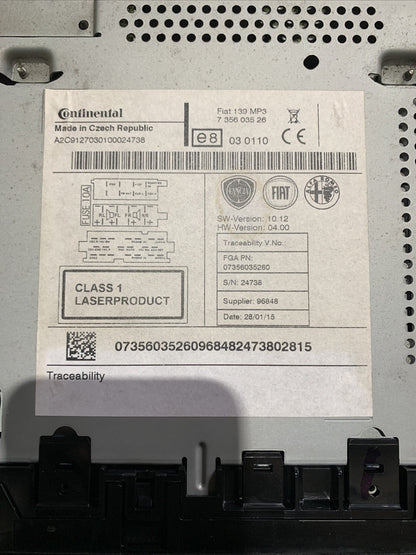 Autoradio Fiat Panda 3 Serie 07356035260