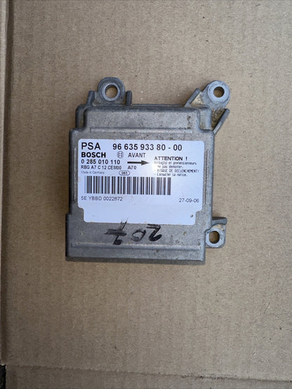 Centralina Airbag 9663593380 PEUGEOT 207 1.4 HDI 2008 3P 