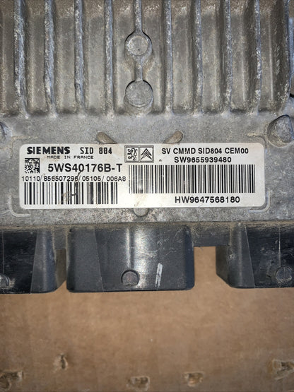 Centralina Motore Siemens ford 5WS40176B-T SW 9655939480 HW 9647568180 SID 804