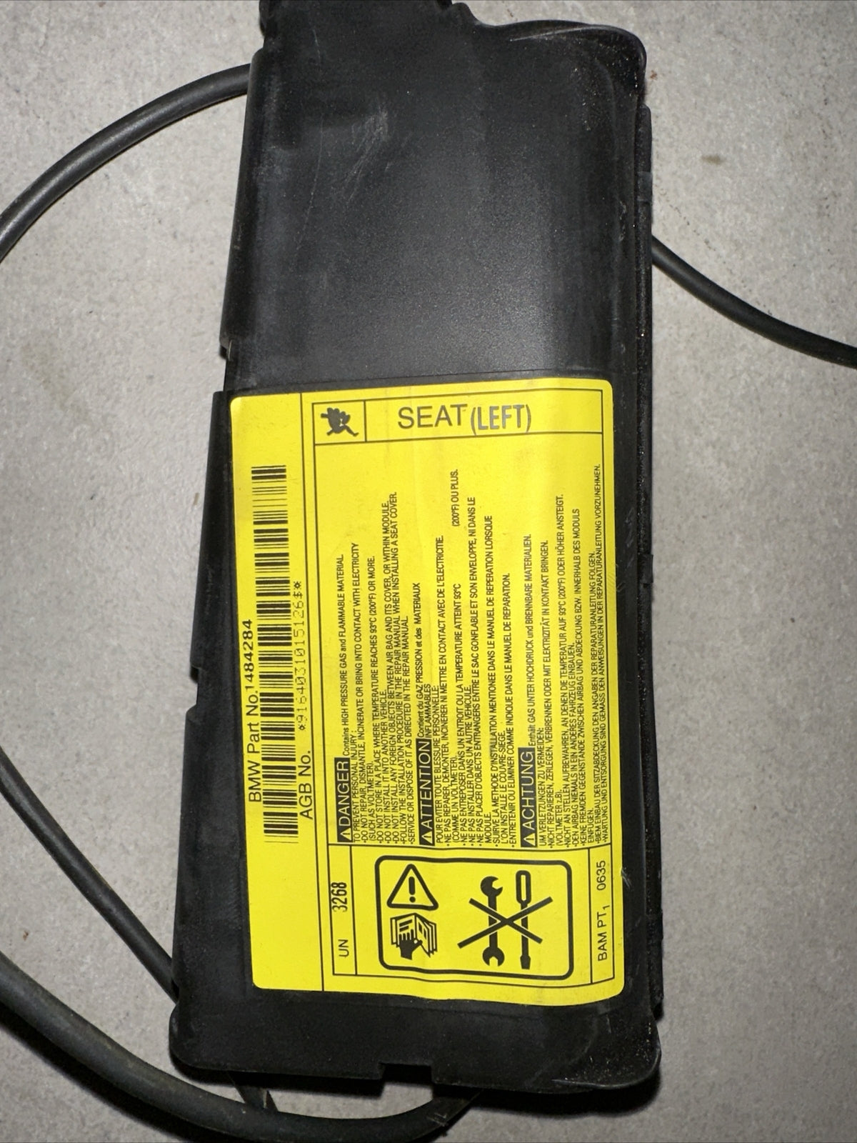 1484284 AIRBAG SEDILE  Mini Cooper One R50 R51 Sinistro Sx