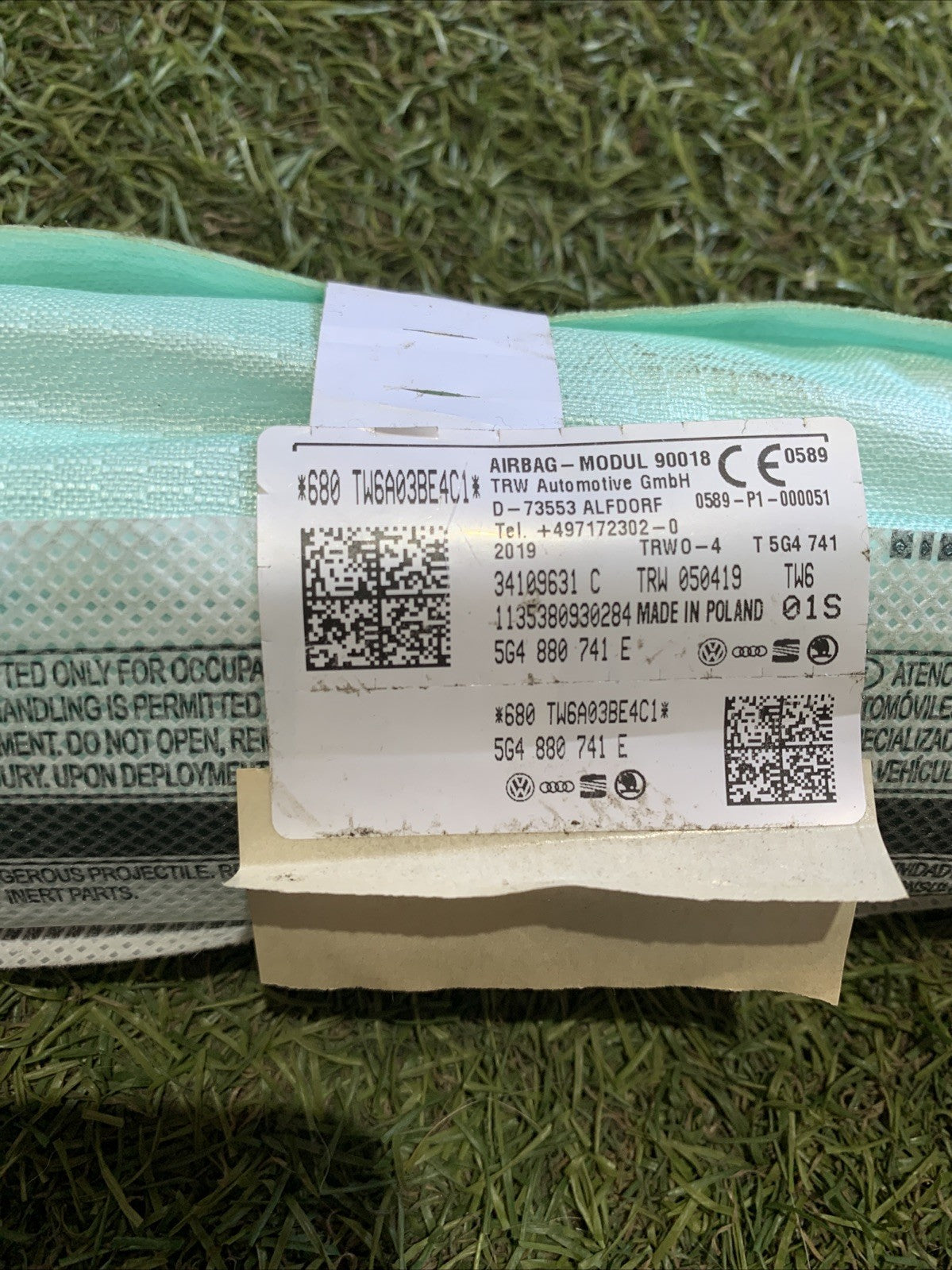 AIRBAG A TENDINA LATO SINISTRO  SX PER VOLKSWAGEN Golf 7 Berlina 5G4880741E 12 