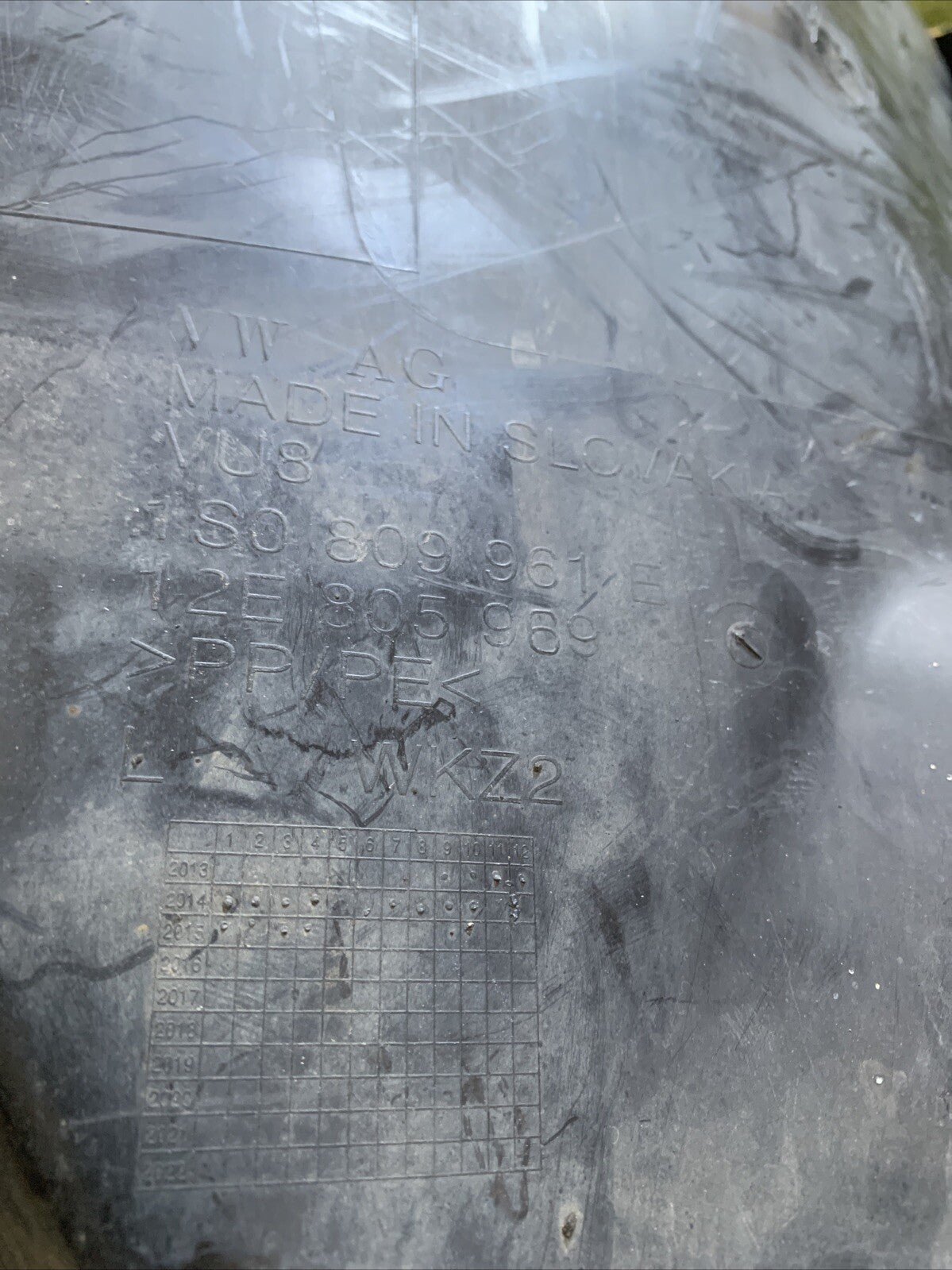 PARASASSI PASSARUOTA ANTERIORE SX SINISTRO VW UP- CITIGO-MII COD. 1S0809961E