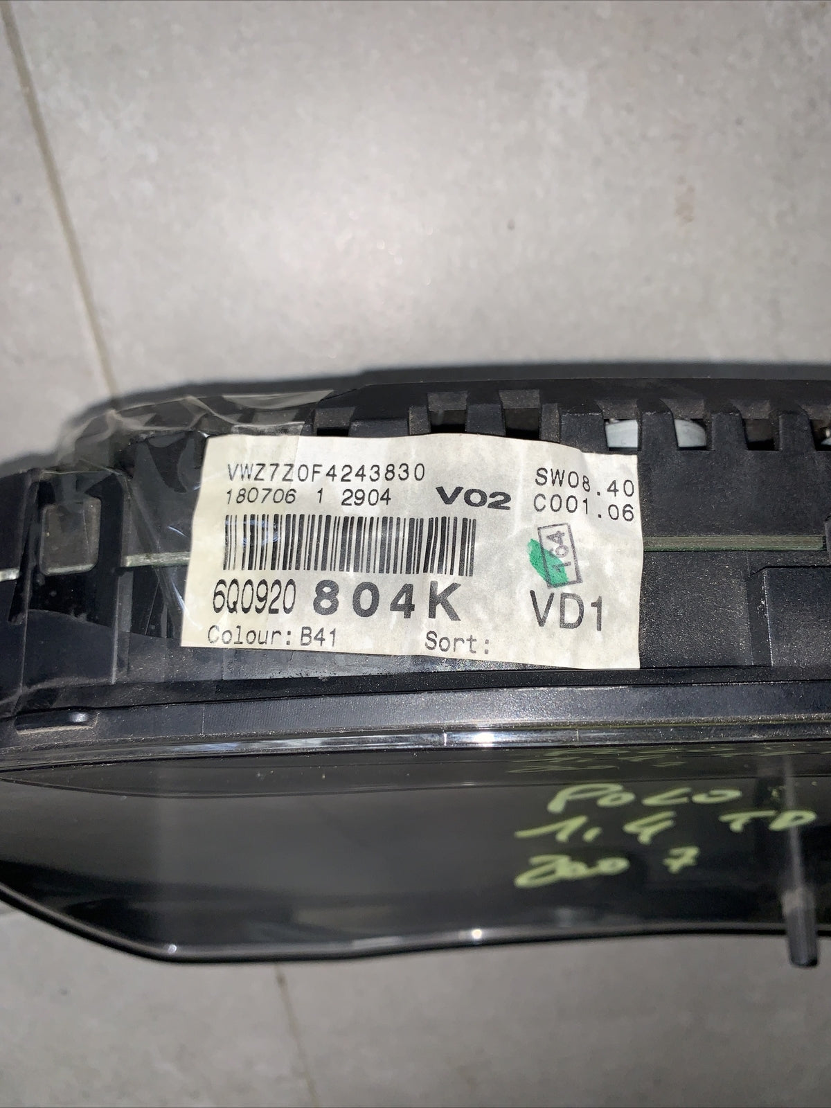 QUADRO STRUMENTI CONTACHILOMETRI 6Q0920804K Volkswagen Polo 2005-2009