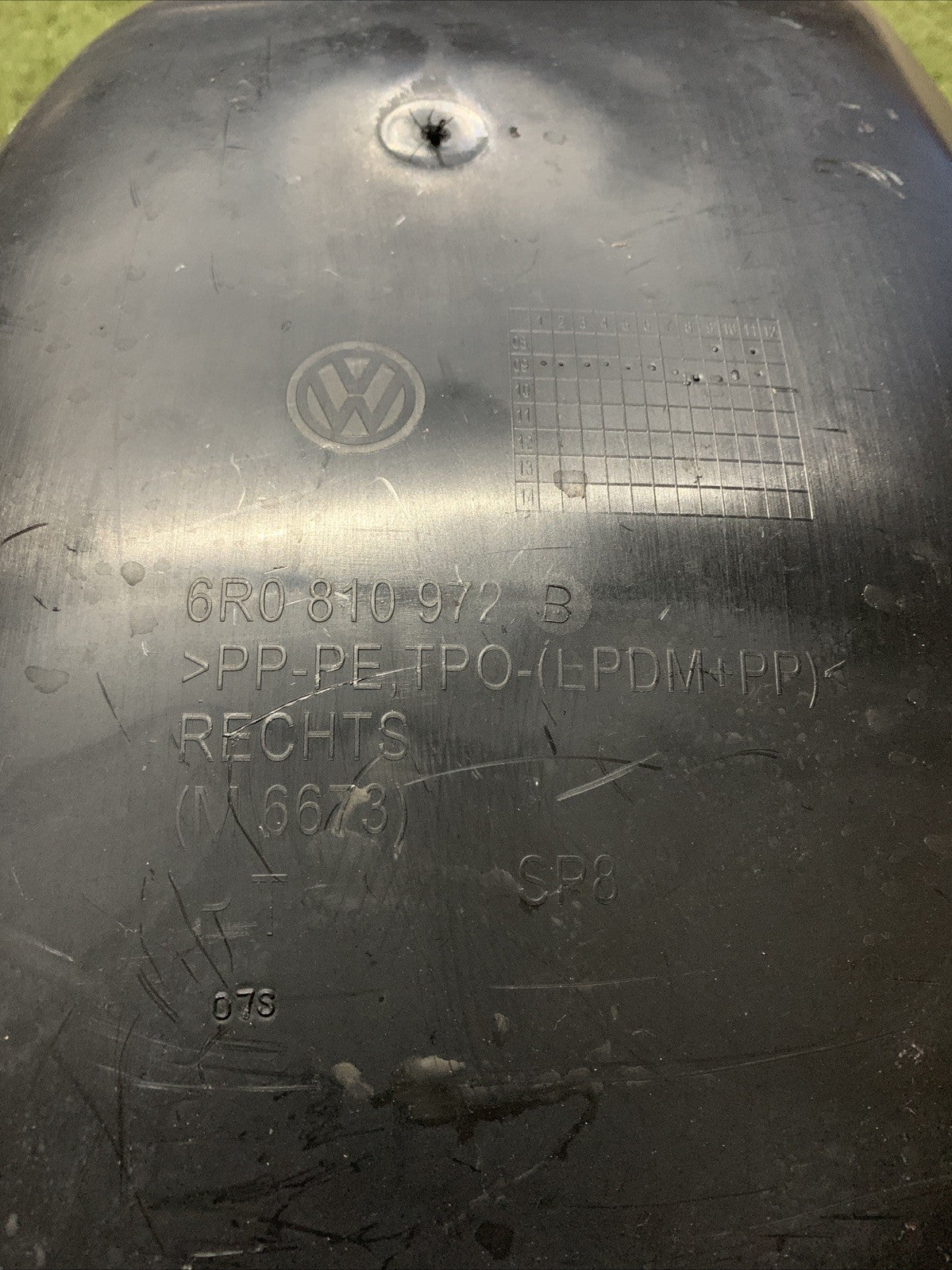 PARASALE PARASASSI POSTERIORE DESTRO VOLKSWAGEN POLO 6R 2009 6R0810972B