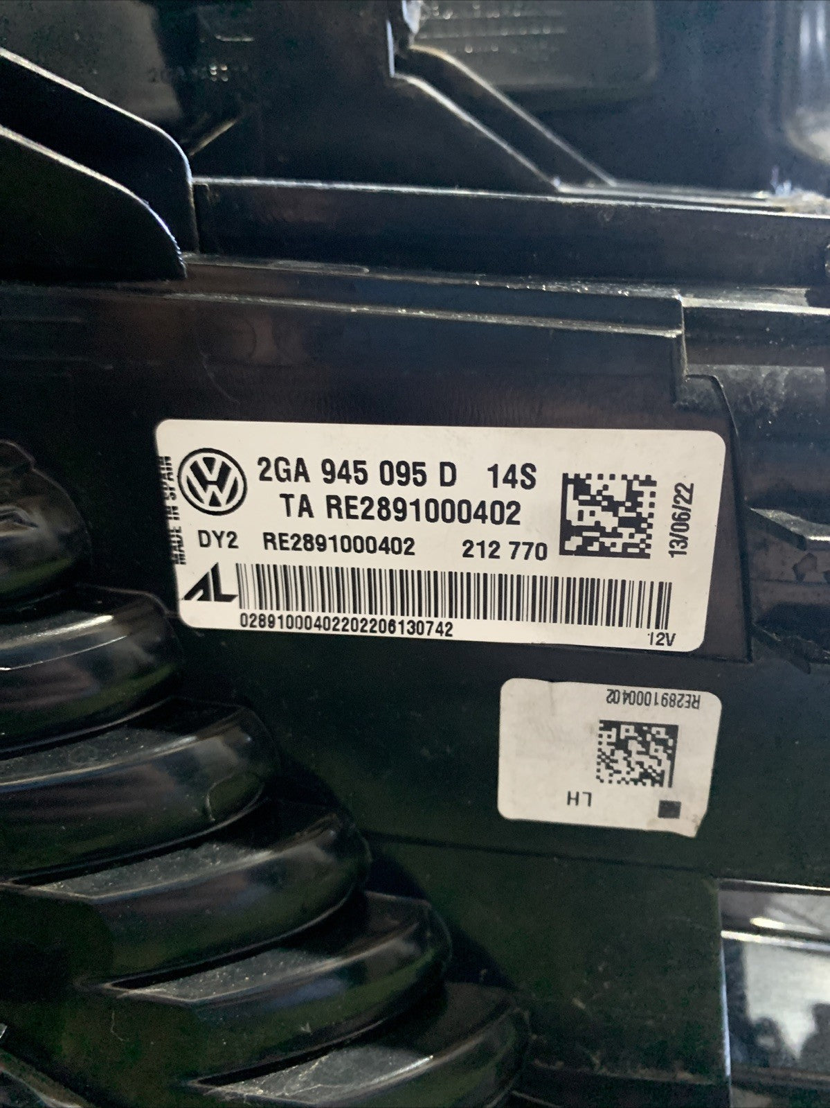 FANALE FANALINO STOP POSTERIORE SINISTRO SX VOLKSWAGEN T-ROC 2022 2GA945095D