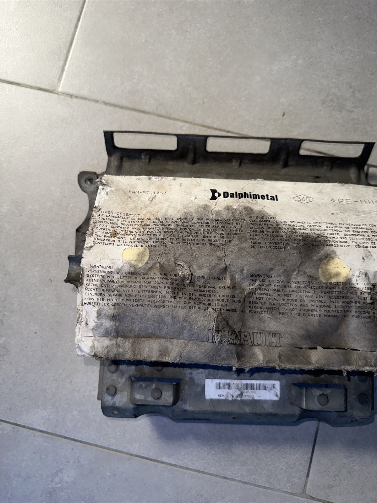 8200238147A AIRBAG PASSEGGERO LATO DESTRO DX CRUSCOTTO RENAULT CLIO 1.2