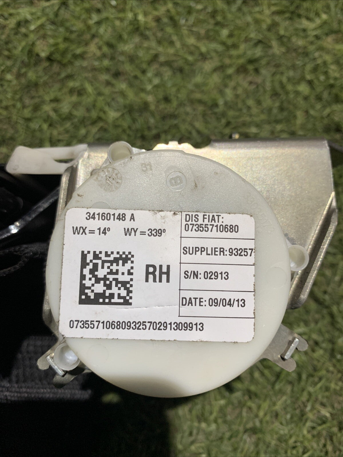 cintura di sicurezza posteriore Destro fiat 500L anno 2014 codice 07355710680