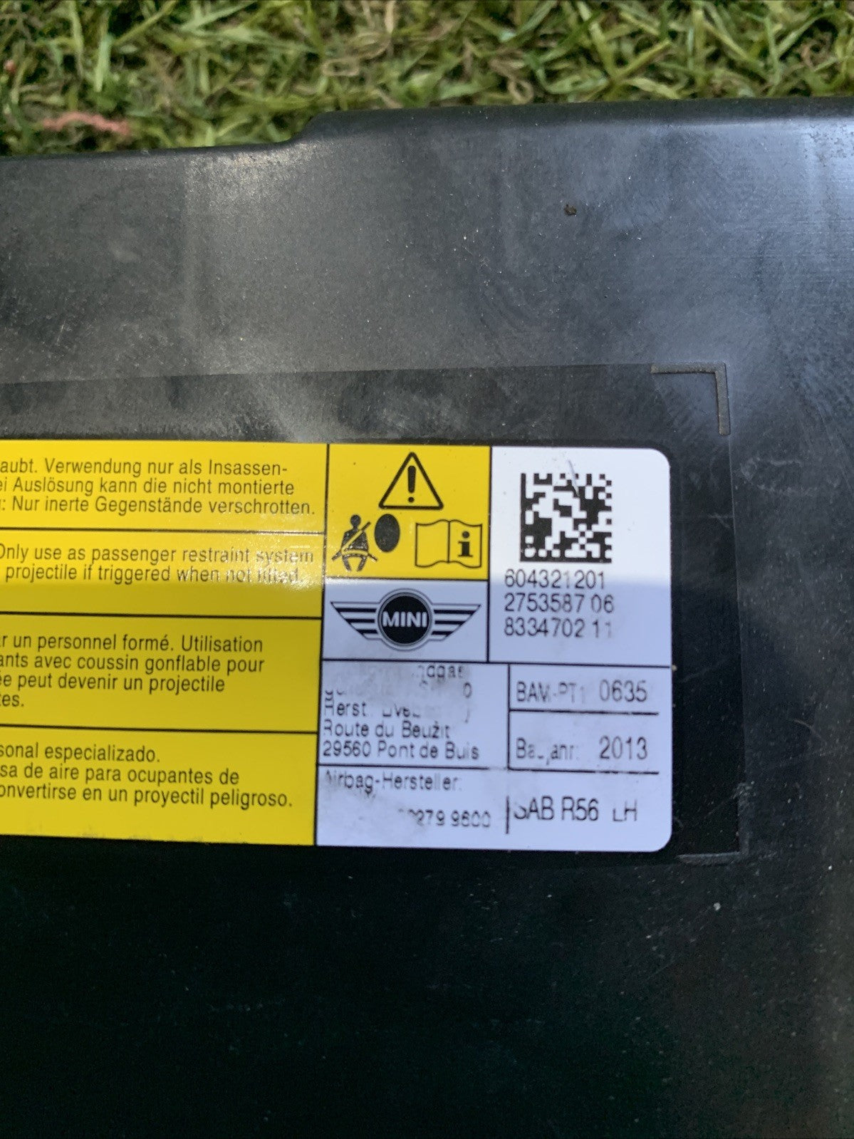 AIRBAG SEDILE SINISTRO PER MINI MINI ONE R56 2013 604321401