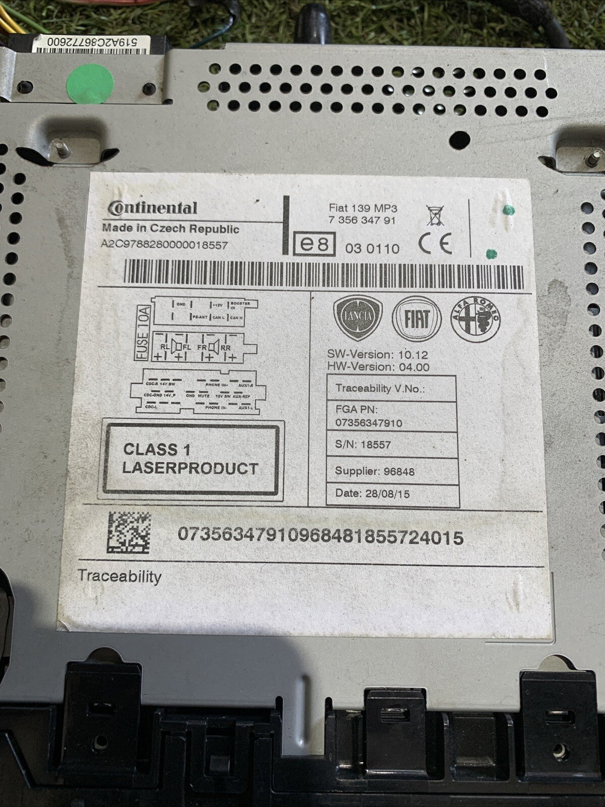 Stereo Autoradio Fiat Panda 312 3 Serie 07356347910