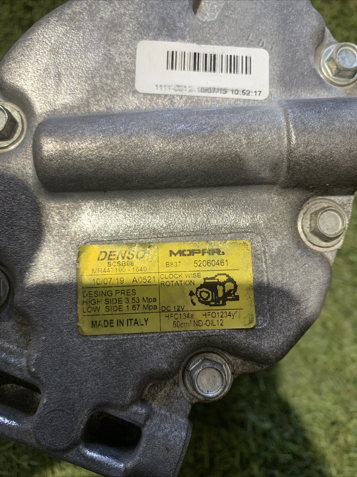 COMPRESSORE AC ARIA CONDIZIONATA FIAT NEW PANDA 312 319 52060461 1.2 B