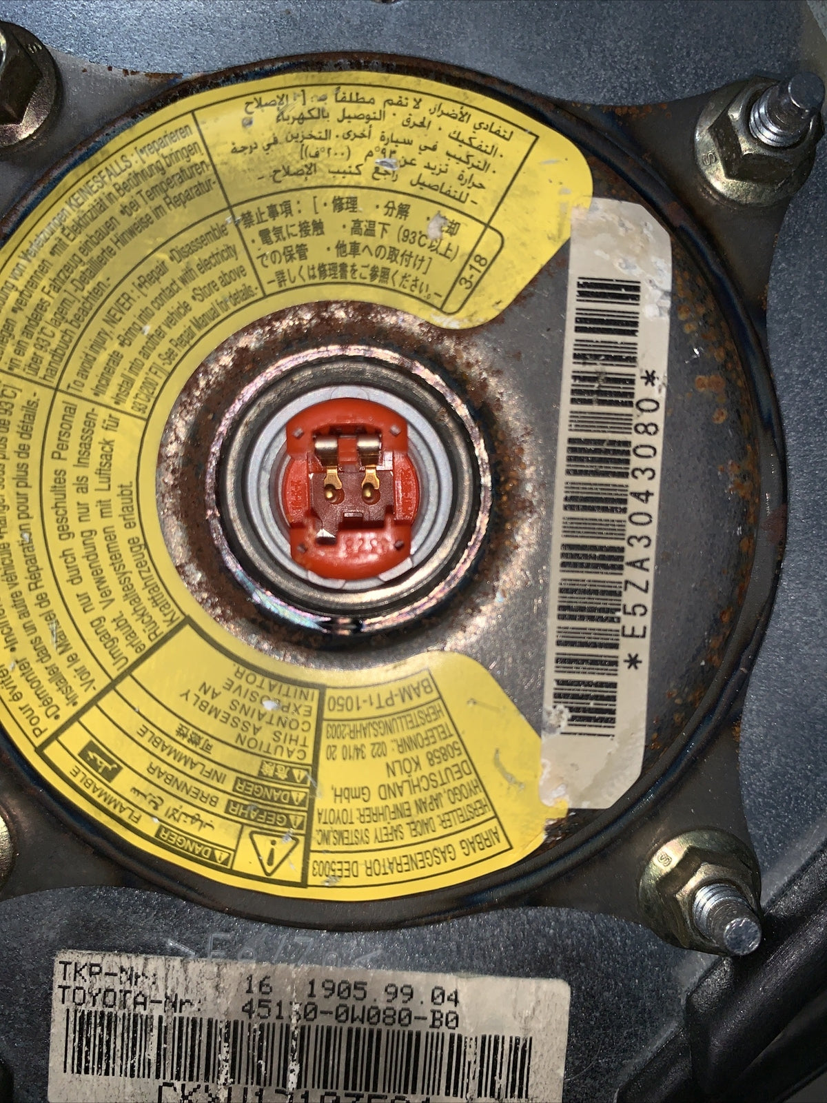 AIRBAG VOLANTE / STERZO TOYOTA YARIS 2003 - 45130-0W080-B0