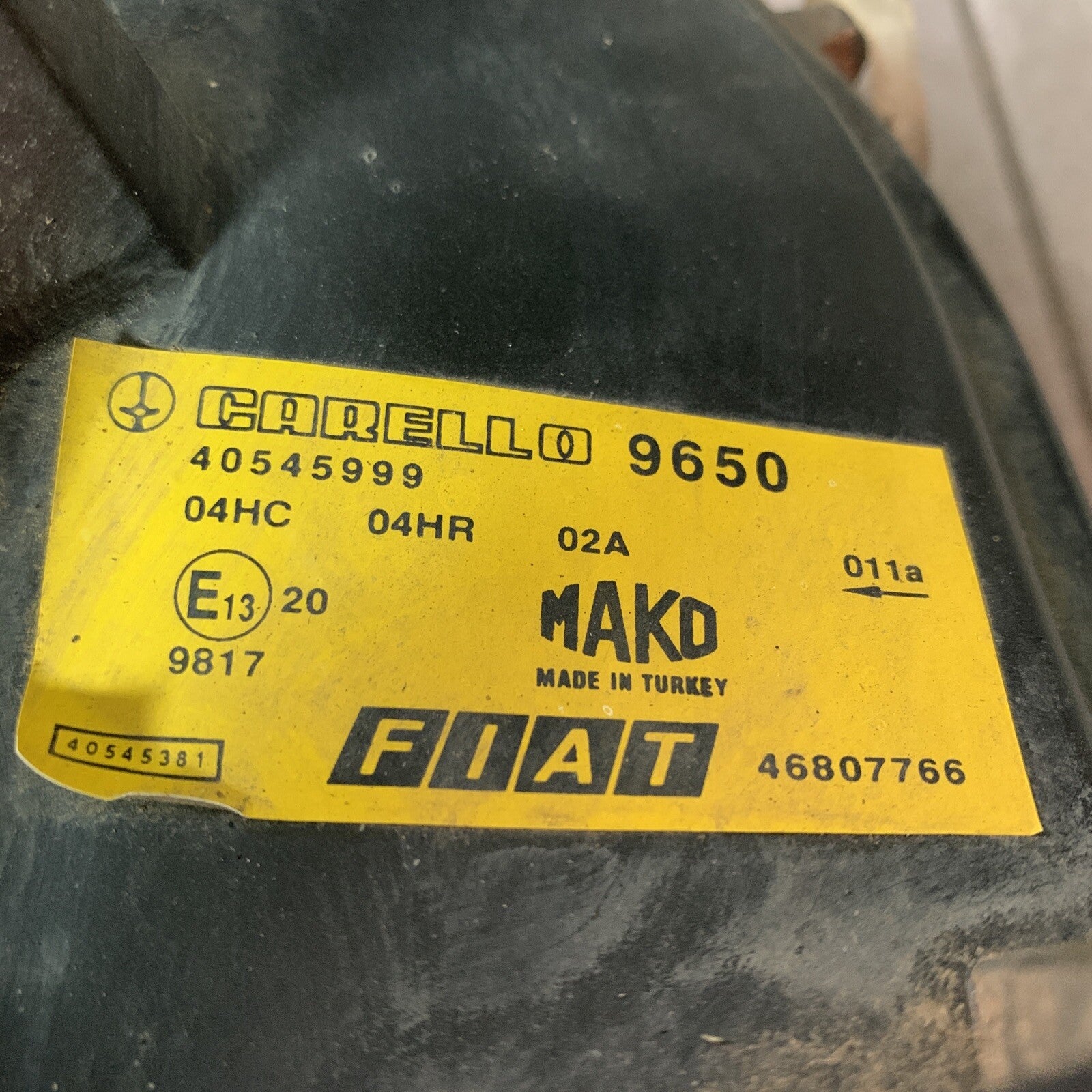 PROIETTORE DX.  46807766 FIAT DOBLO'