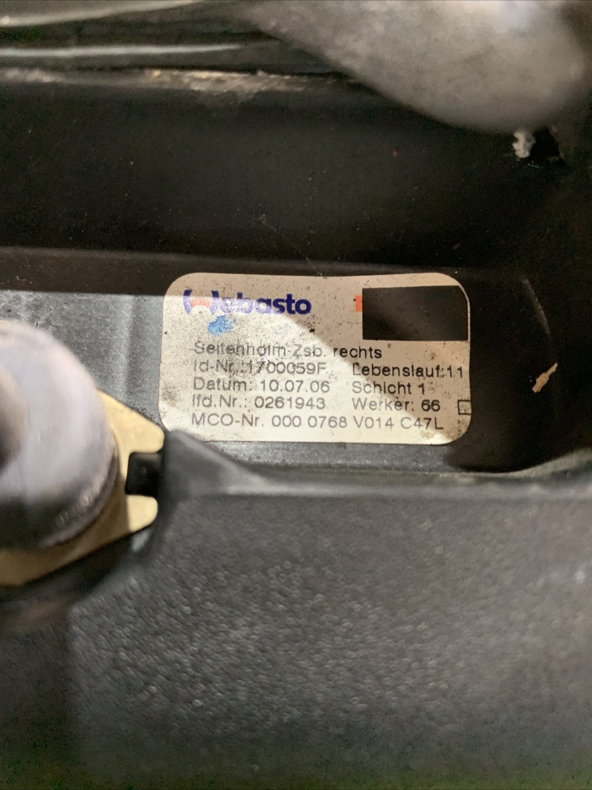 RIVESTIMENTO GUIDA ESTERNA CAPOTE LATO DESTRO SMART FORTWO 450 2006