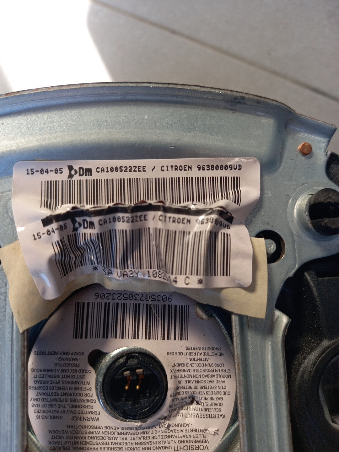  Airbag volante Citroen C3 I Dal 2002 al 2009 Cod 96380009UD