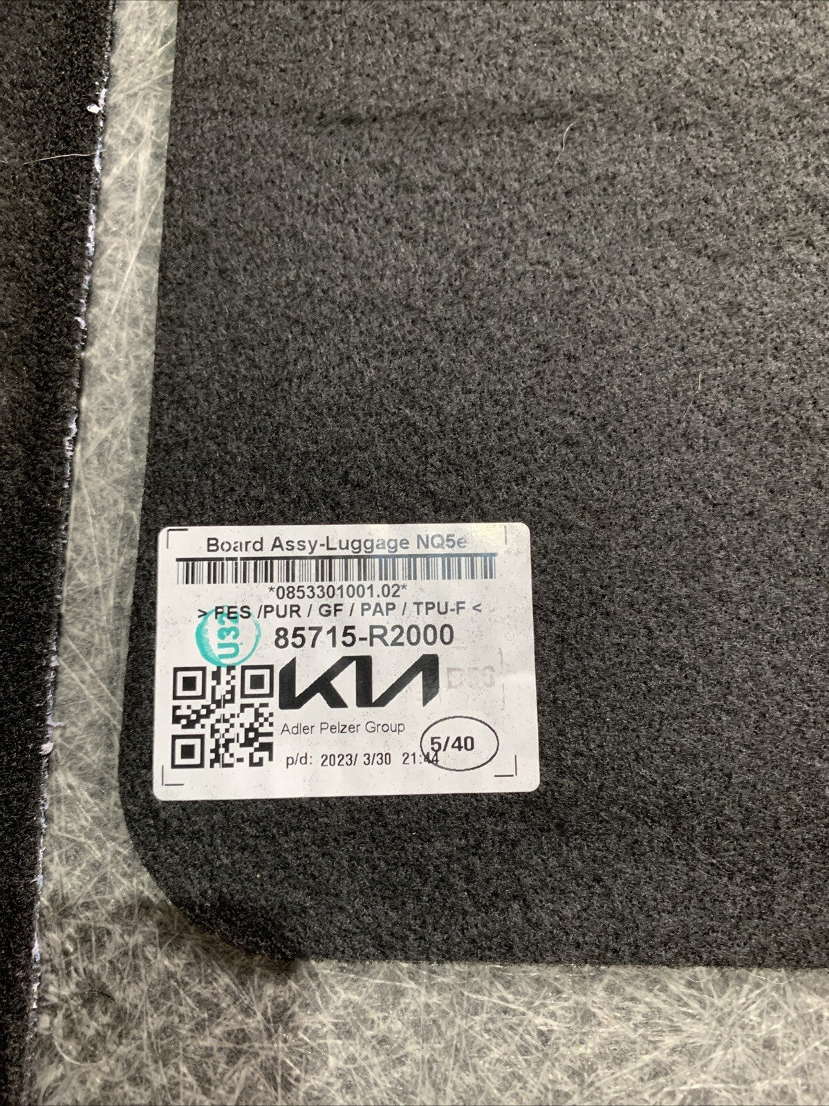 TAPPETINO RIGIDO BAULE POSTERIORE KIA SPORTAGE 2023 85715-R2000