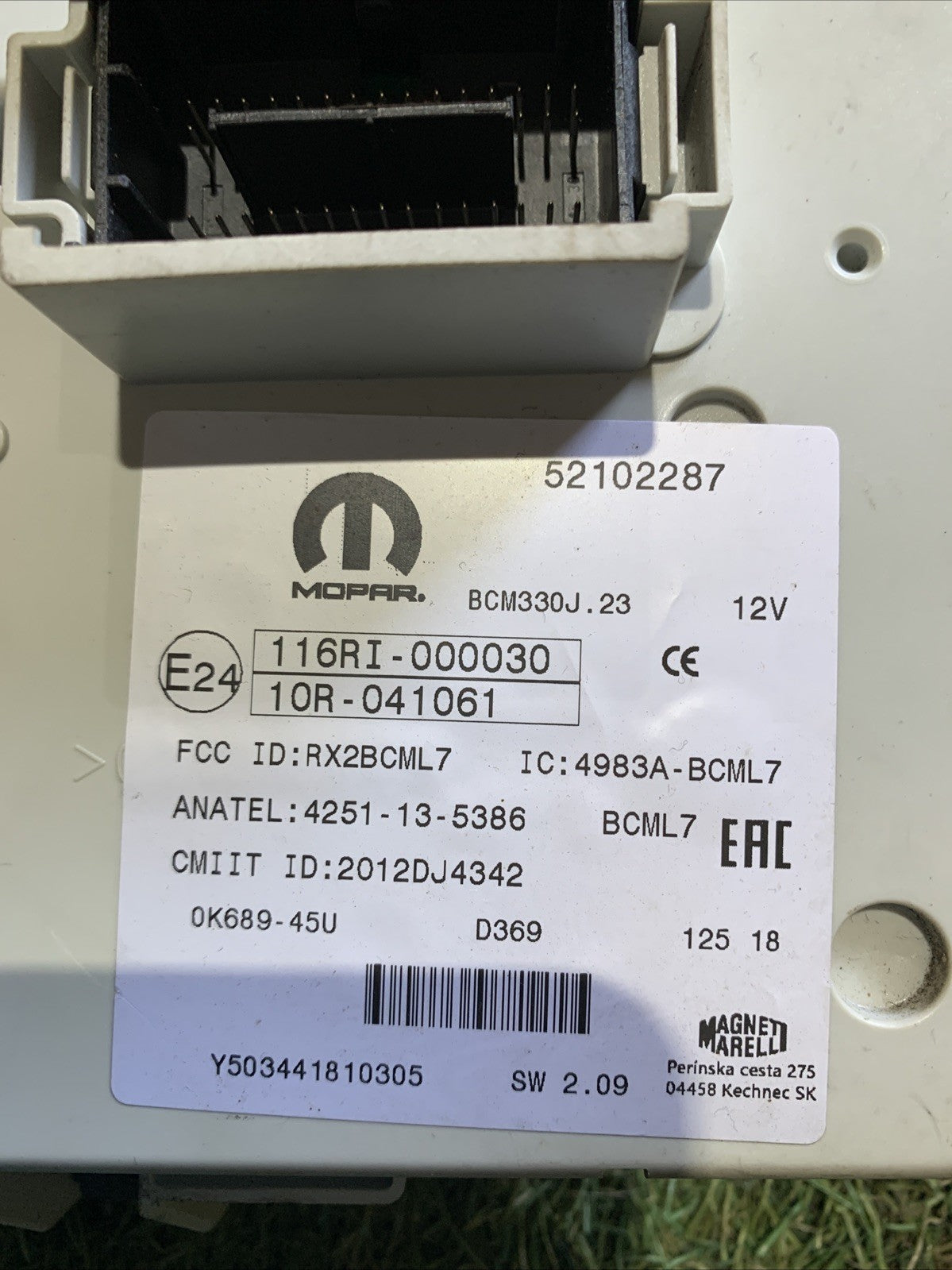Body Computer Fiat 500L 2018 1.3 MJT 52102287