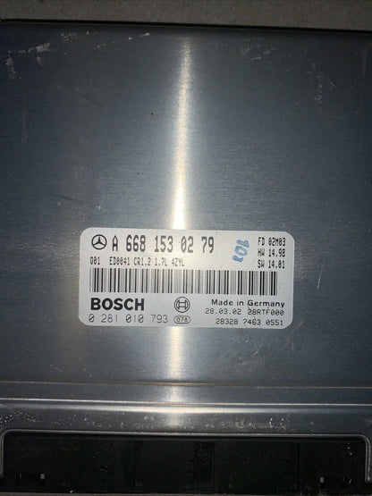 A6681530279 CENTRALINA MOTORE ECU MERCEDES CLASSE A W168 1.7 D 2002