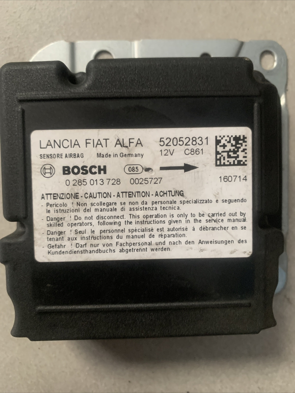 CENTRALINA MODULO SENSORE SRS LANCIA YPSILON 843 - 52052831 0285013728 2011>