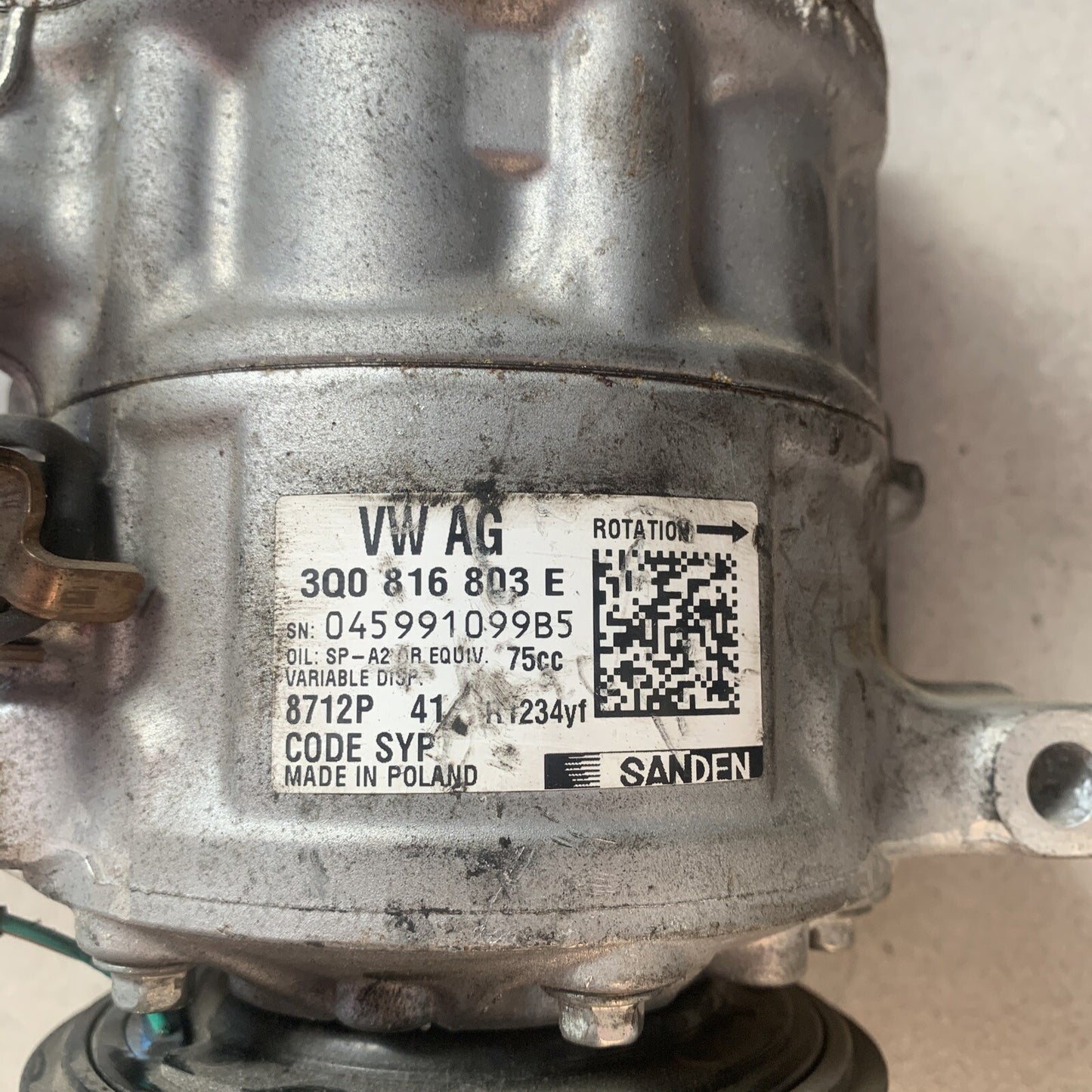 COMPRESSORE ARIA CONDIZIONATA VOLKSWAGEN T-CROSS Serie 3Q0816803E Benzina