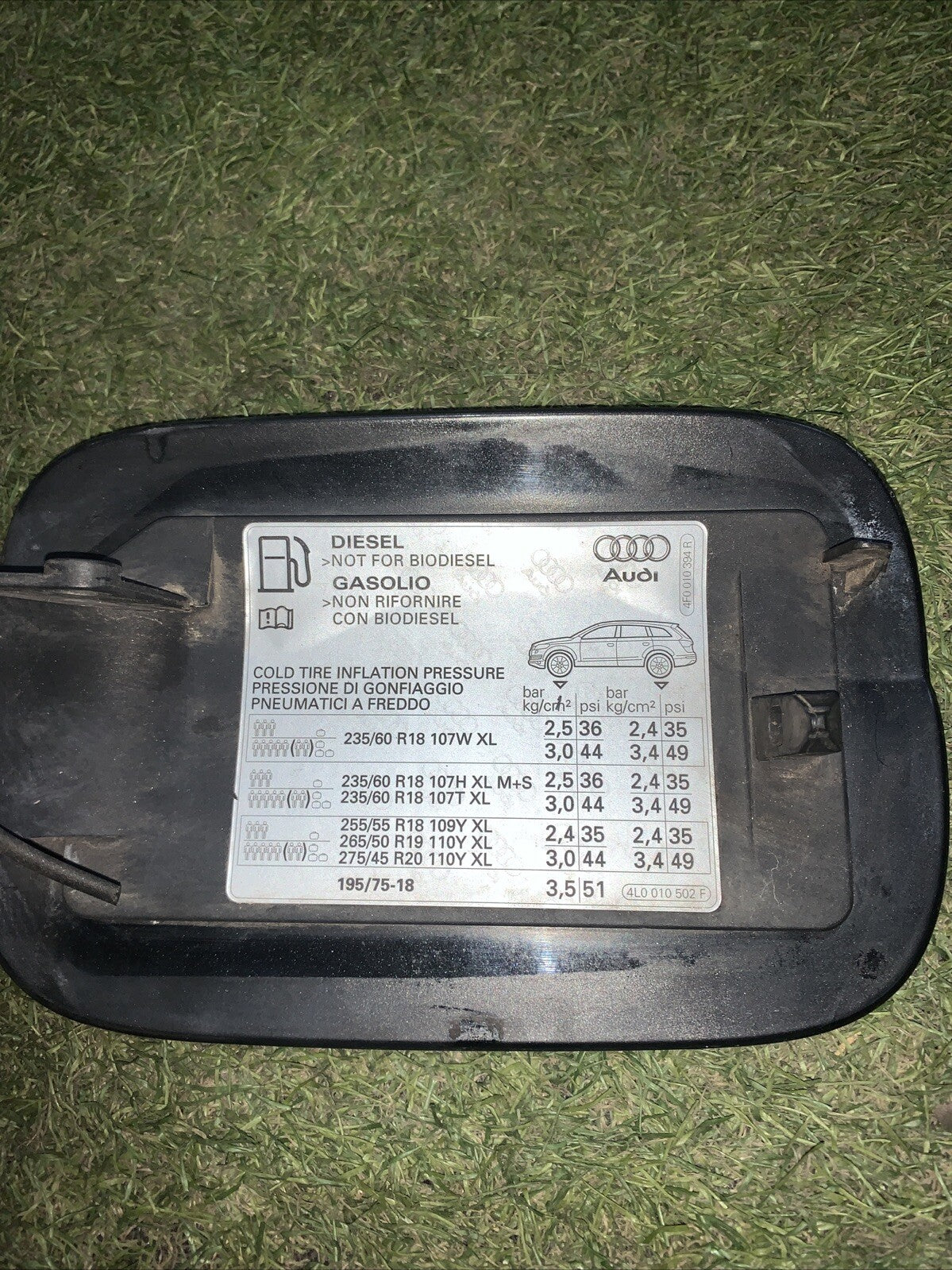SPORTELLINO CARBURANTE AUDI Q7 2006 3.0 DIESEL 4L0809857