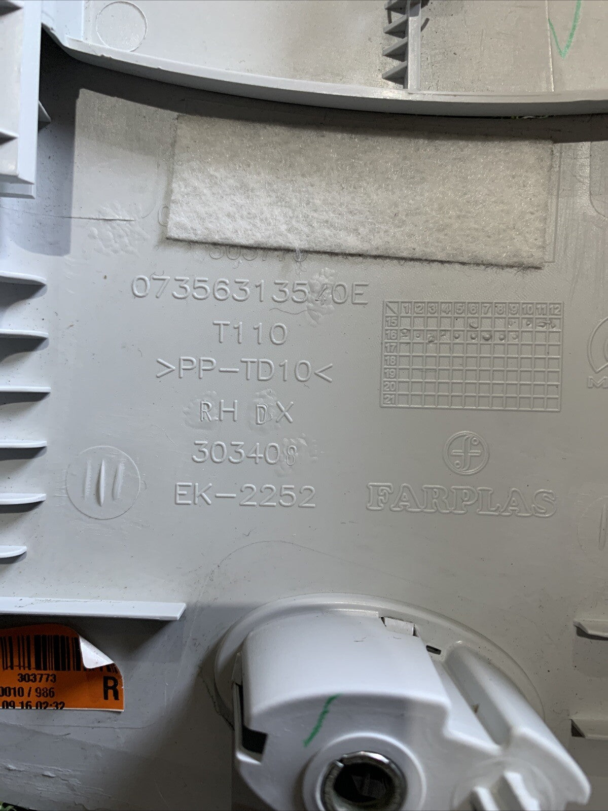 Modanatura Anteriore Destra Fiat Tipo 07356313540E