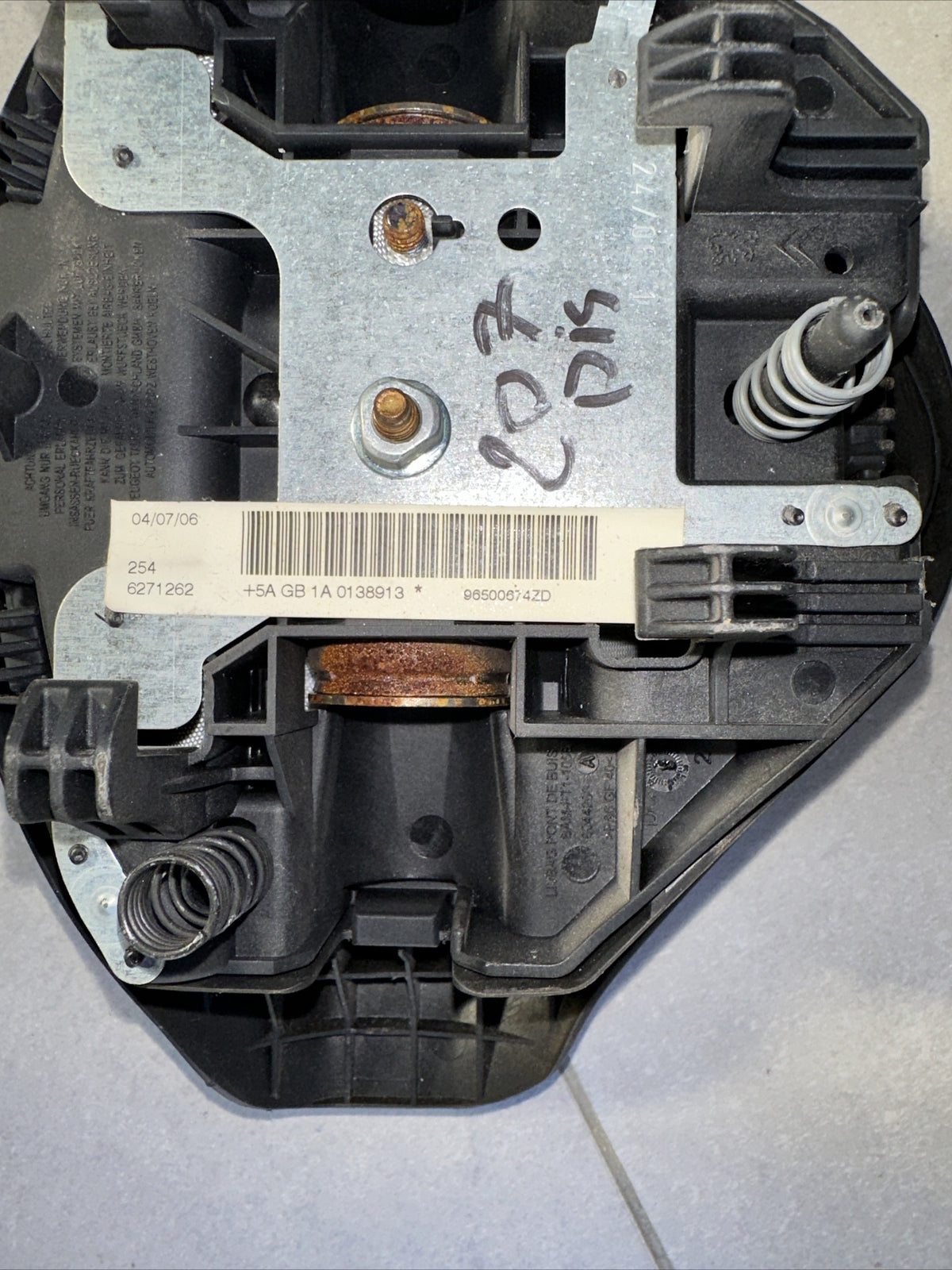 Airbag volante peugeot 207 anno 2007 originale cod 96500674zd