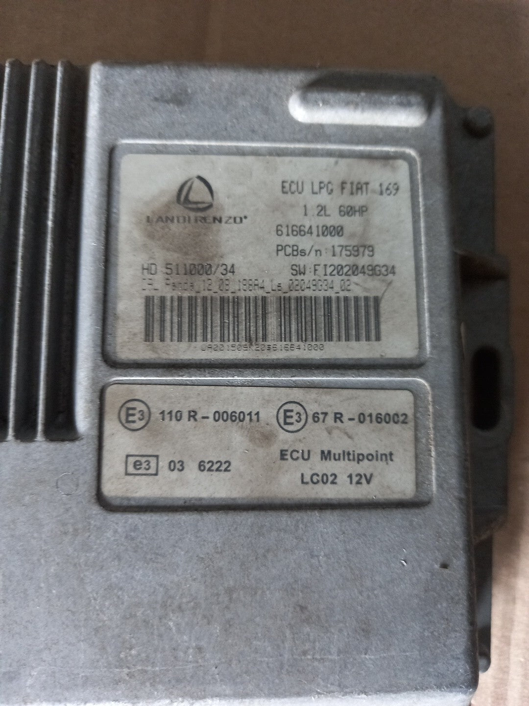 616641000 LANDI RENZO CENTRALINA GPL ECU LPG FIAT PANDA 169 1.2L 60HP FI202049G3