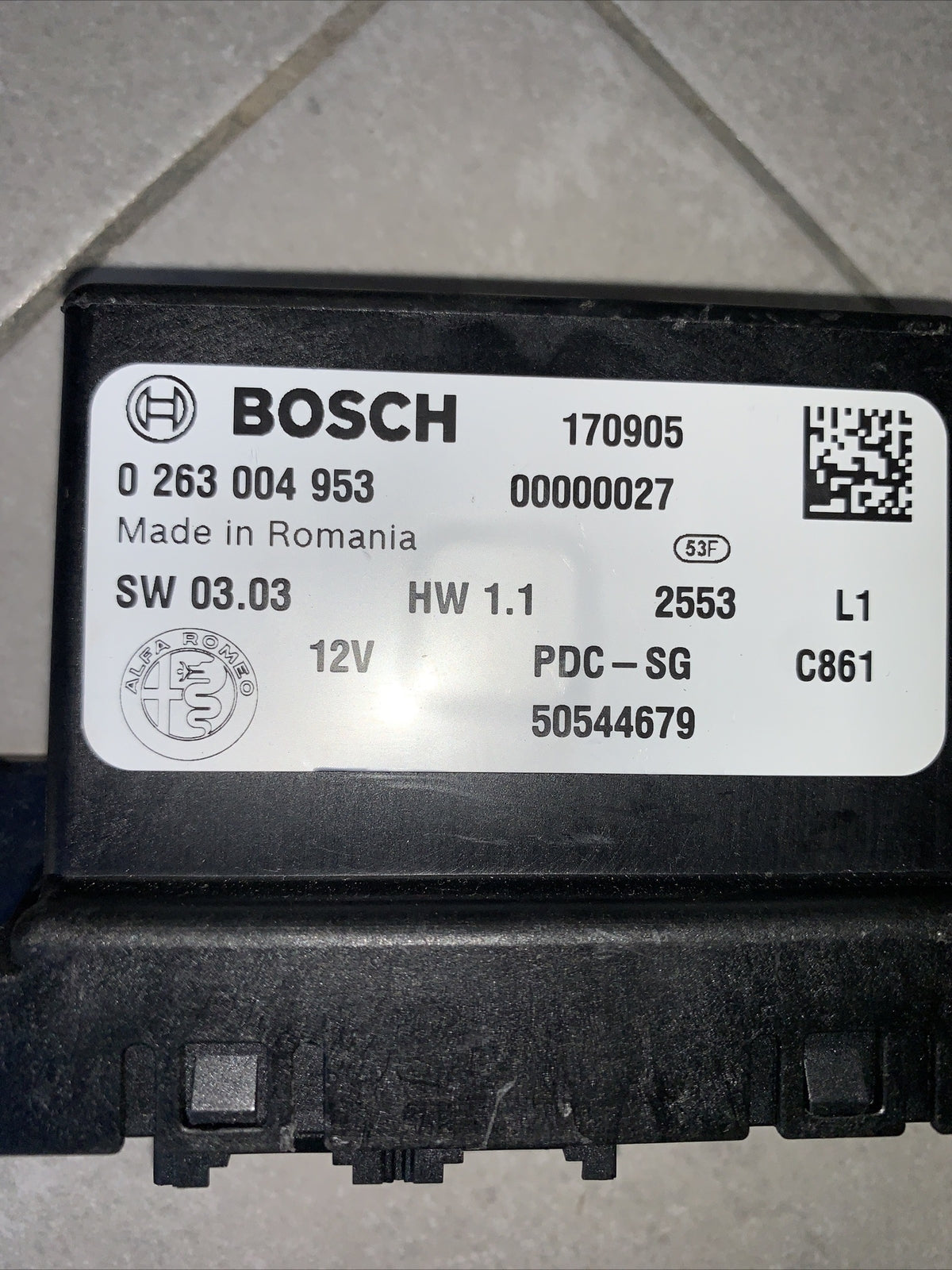 Alfa Romeo Centralina Sensori Parcheggio Cod:50544679