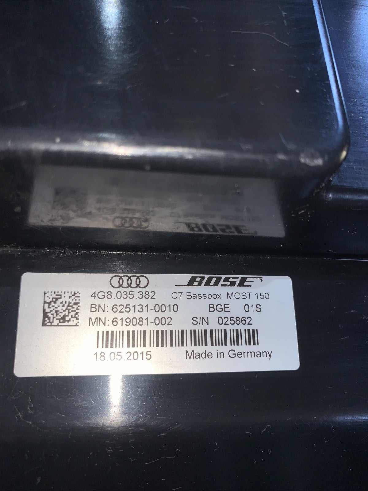 4G8035382 Subwoofer Cassa Altoparlante Bose Portellone Posteriore AUDI A6 4G '16