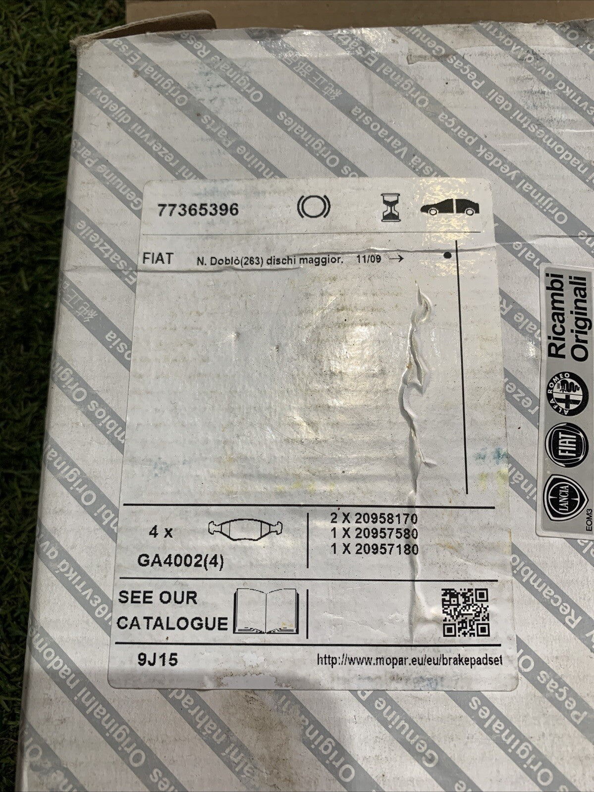 Pastiglie Freno Anteriore 77365396 Fiat Doblo I II Lancia Delta Originali