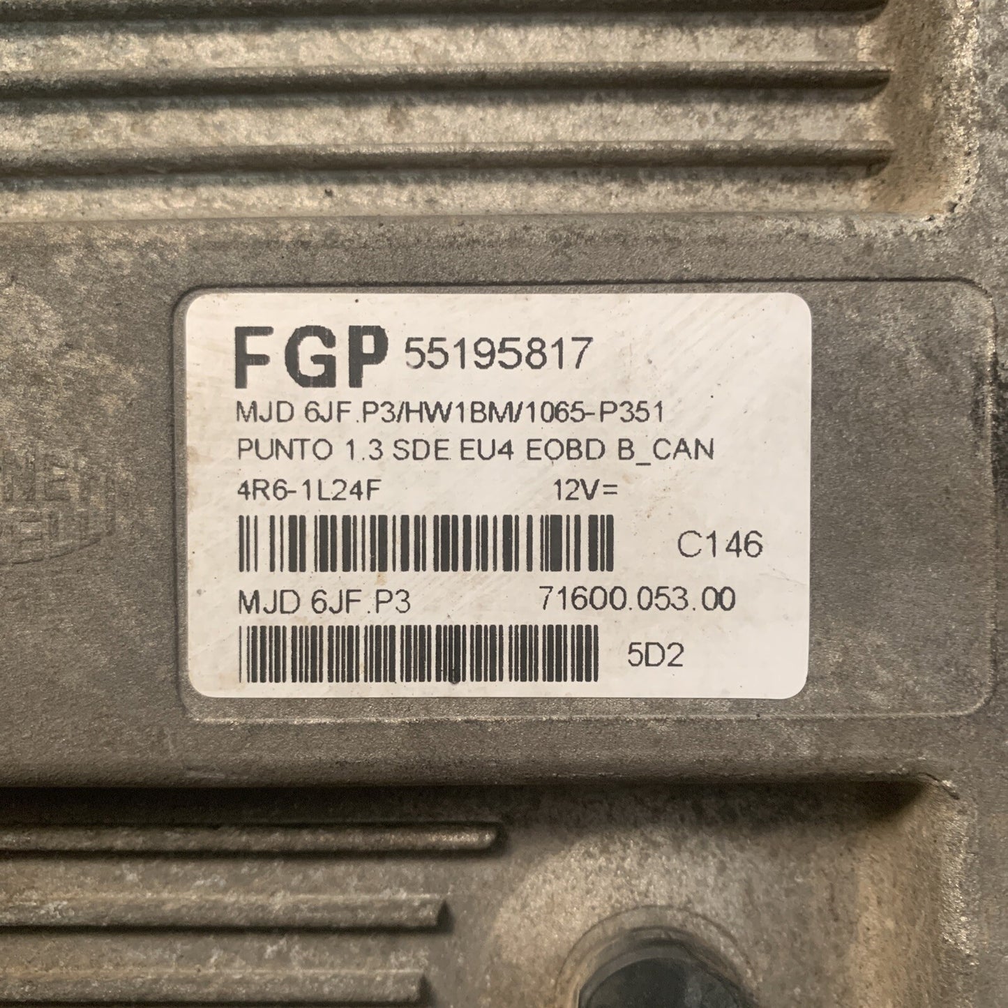 55195817 CENTRALINA MOTORE FIAT PUNTO (188) 1.3 MTJ 70CV (2003\2010)