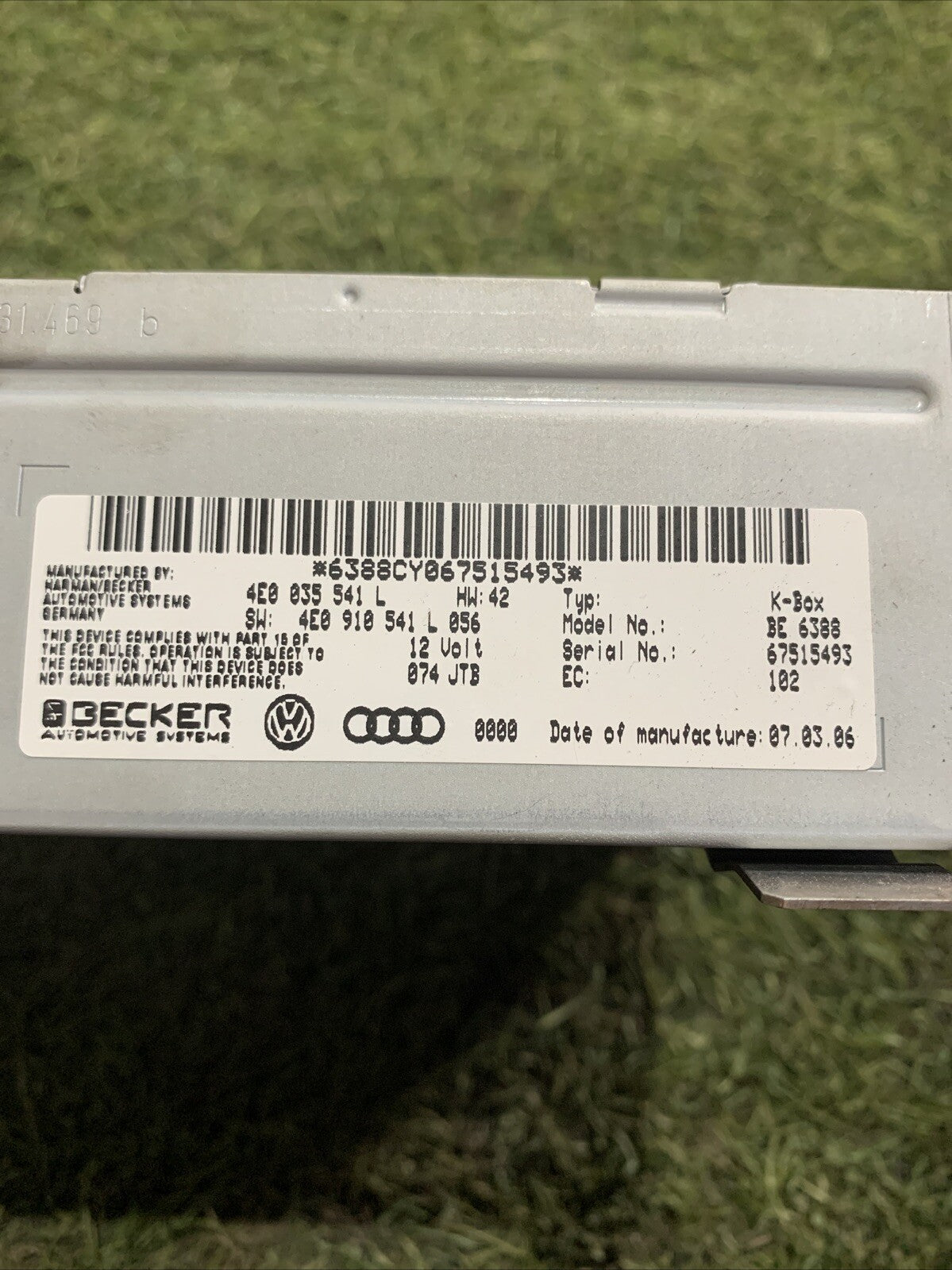 CENTRALINA AUTORADIO AUDI Q7 2006 4E0035541L