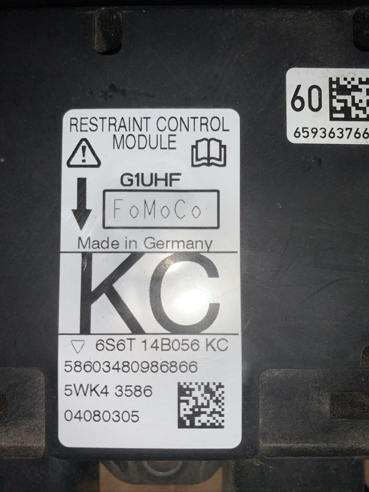 Centralina airbag Ford Fiesta Fusion 2006 cod 5wk43586 / 6s6t14b056kc